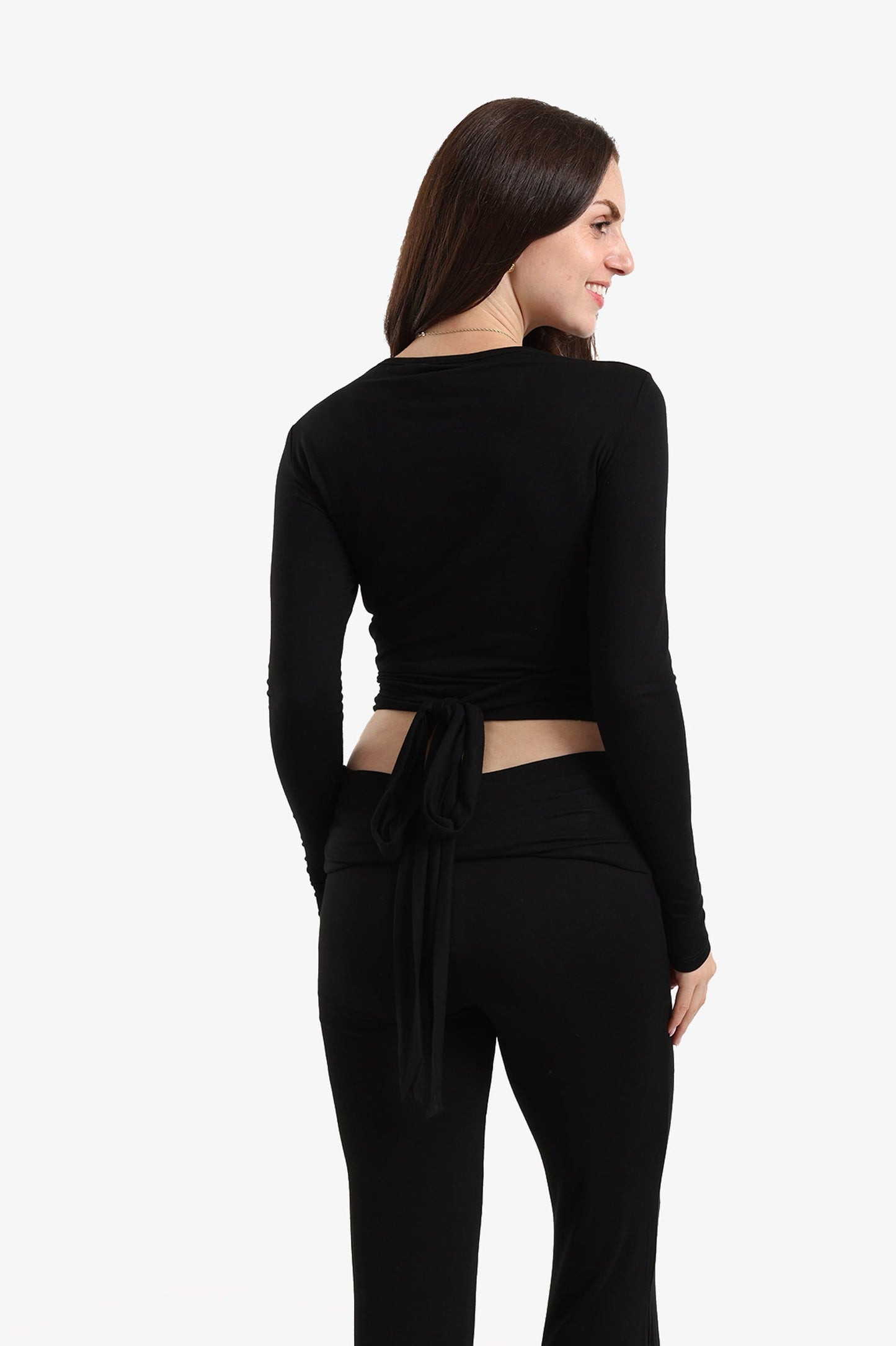 Tie-Back Wrap Lounge Top