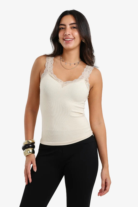 Lace-Detailed Tank Top