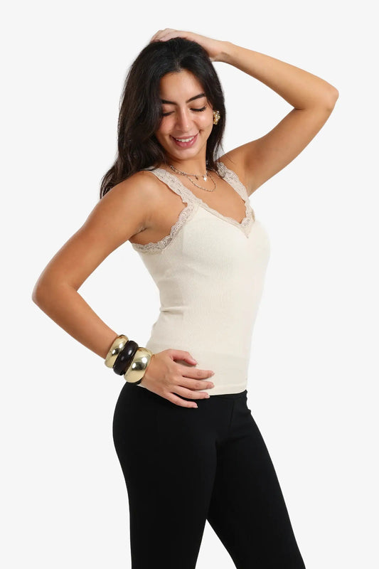Lace-Detailed Tank Top