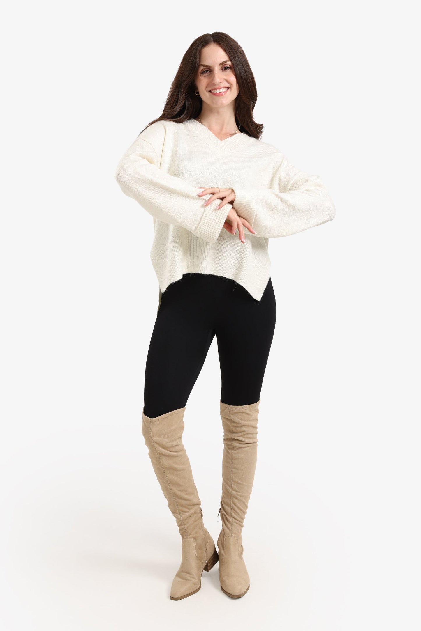 Folded Hem Wool Pullover