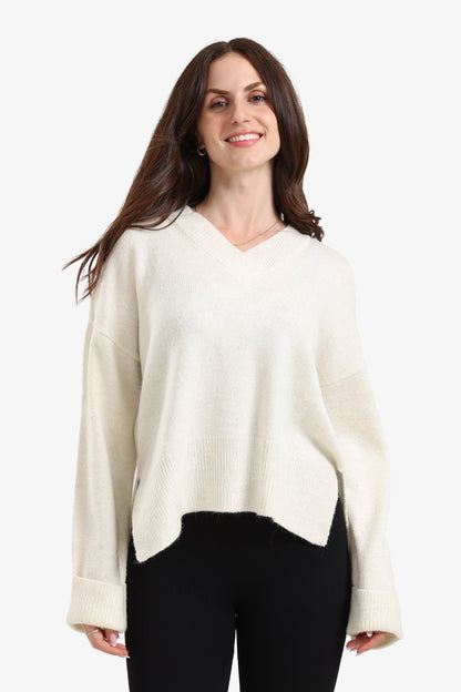 Folded Hem Wool Pullover