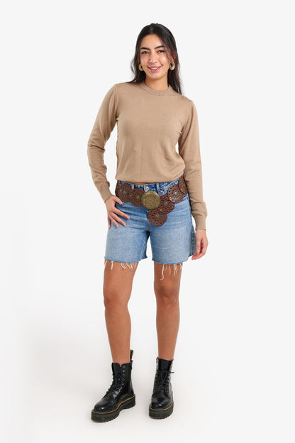 بلوفر برقبة دائرية