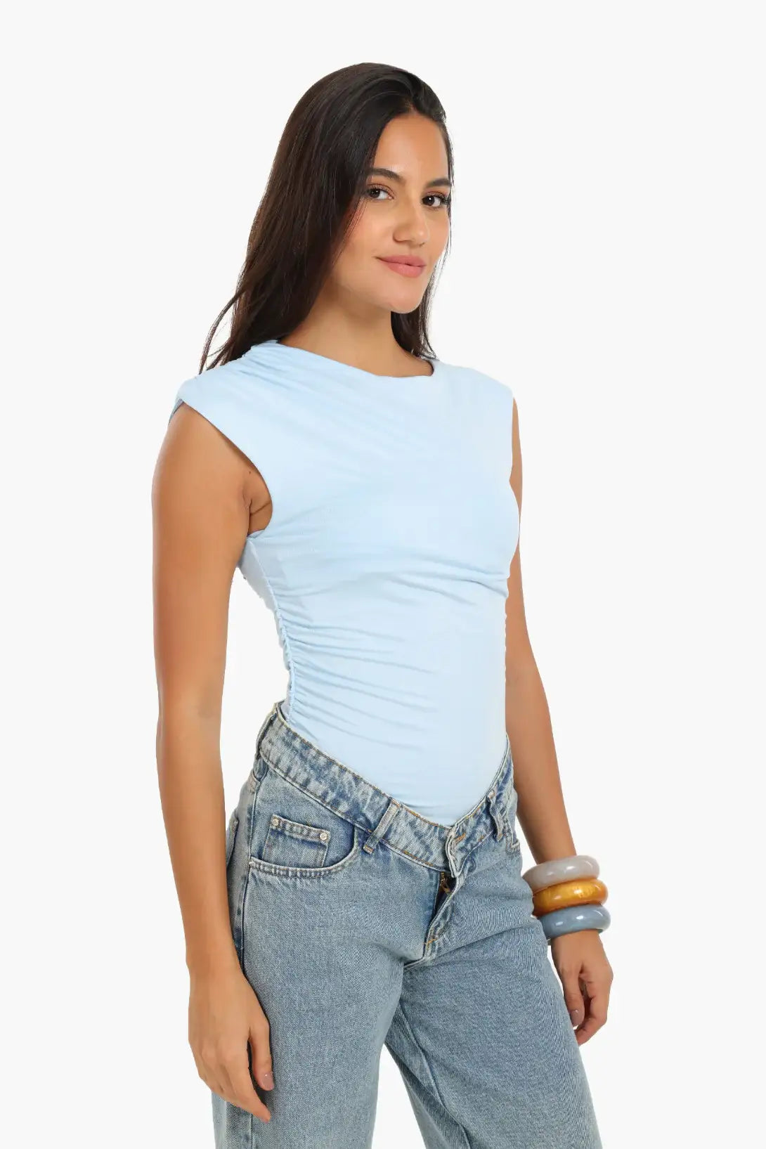 Ruched Side Sleeveless Top