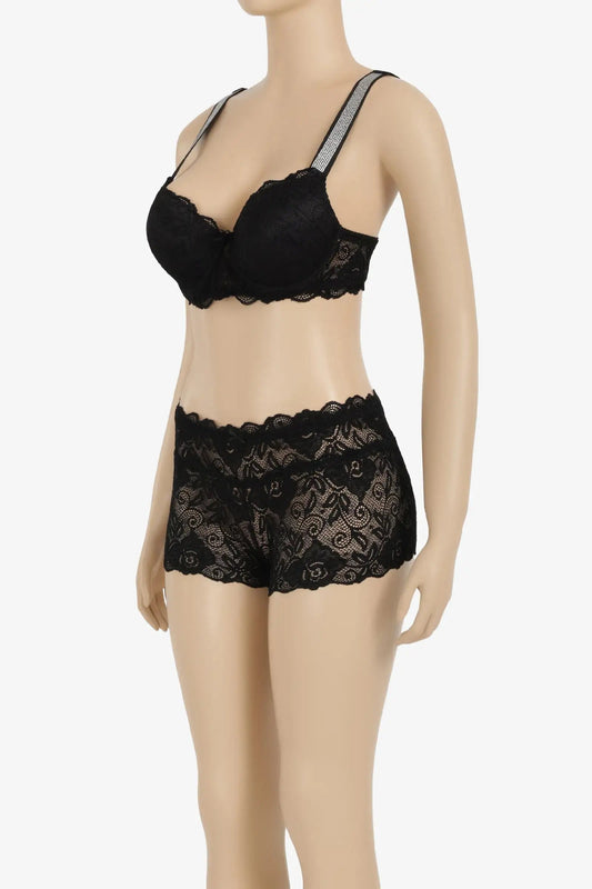 Push Up Lace Strass Set