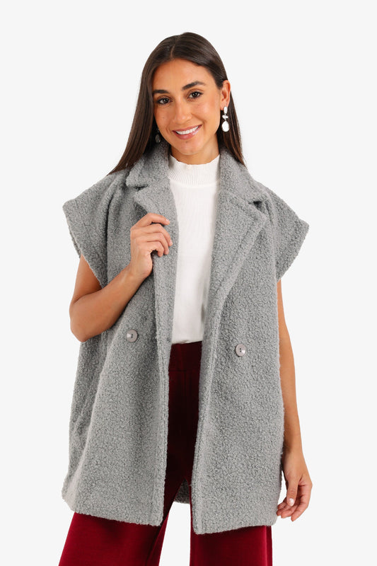 سترة مزدوجة الصدر مريحة