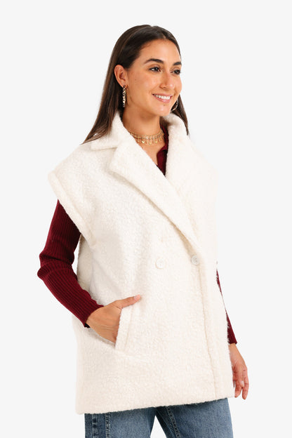 سترة مزدوجة الصدر مريحة