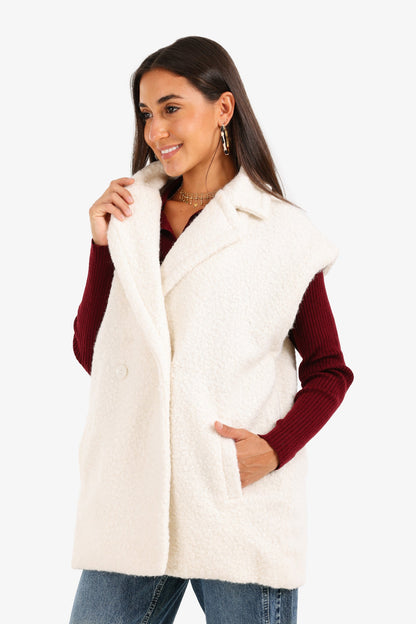 سترة مزدوجة الصدر مريحة