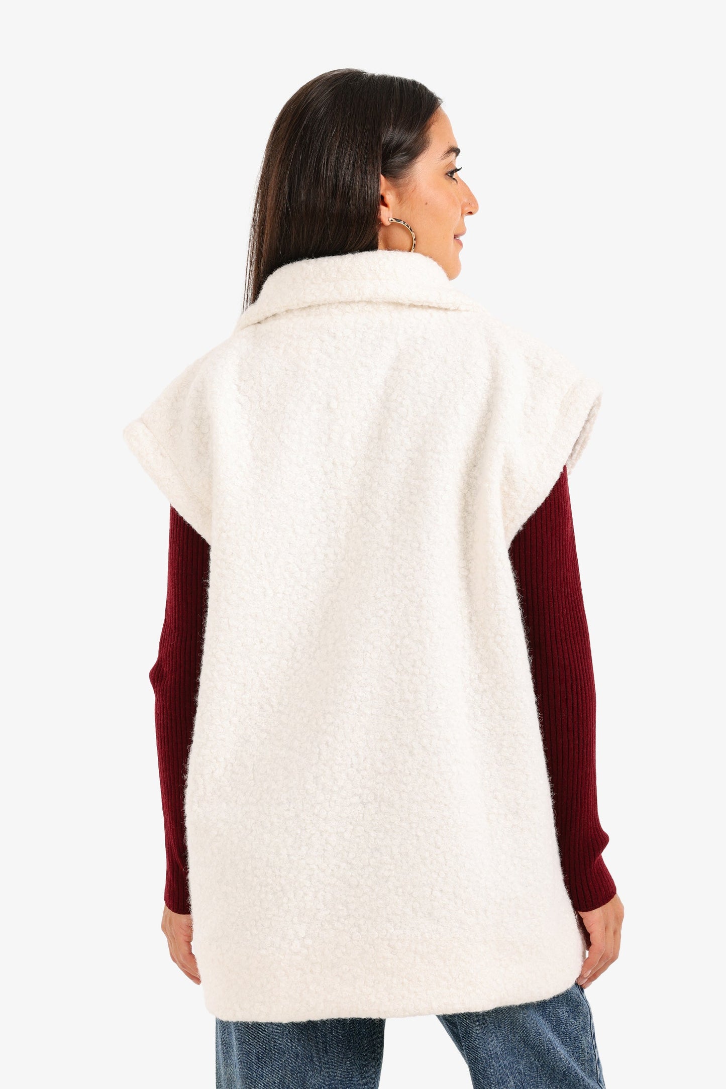 سترة مزدوجة الصدر مريحة