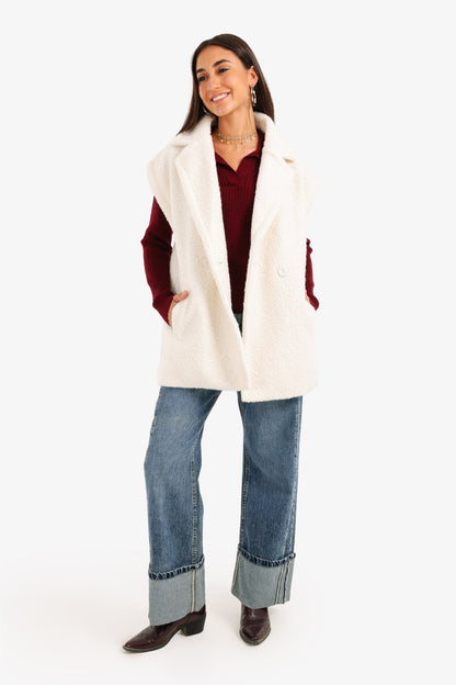 سترة مزدوجة الصدر مريحة