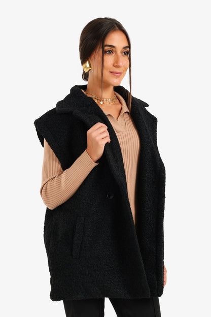 سترة مزدوجة الصدر مريحة