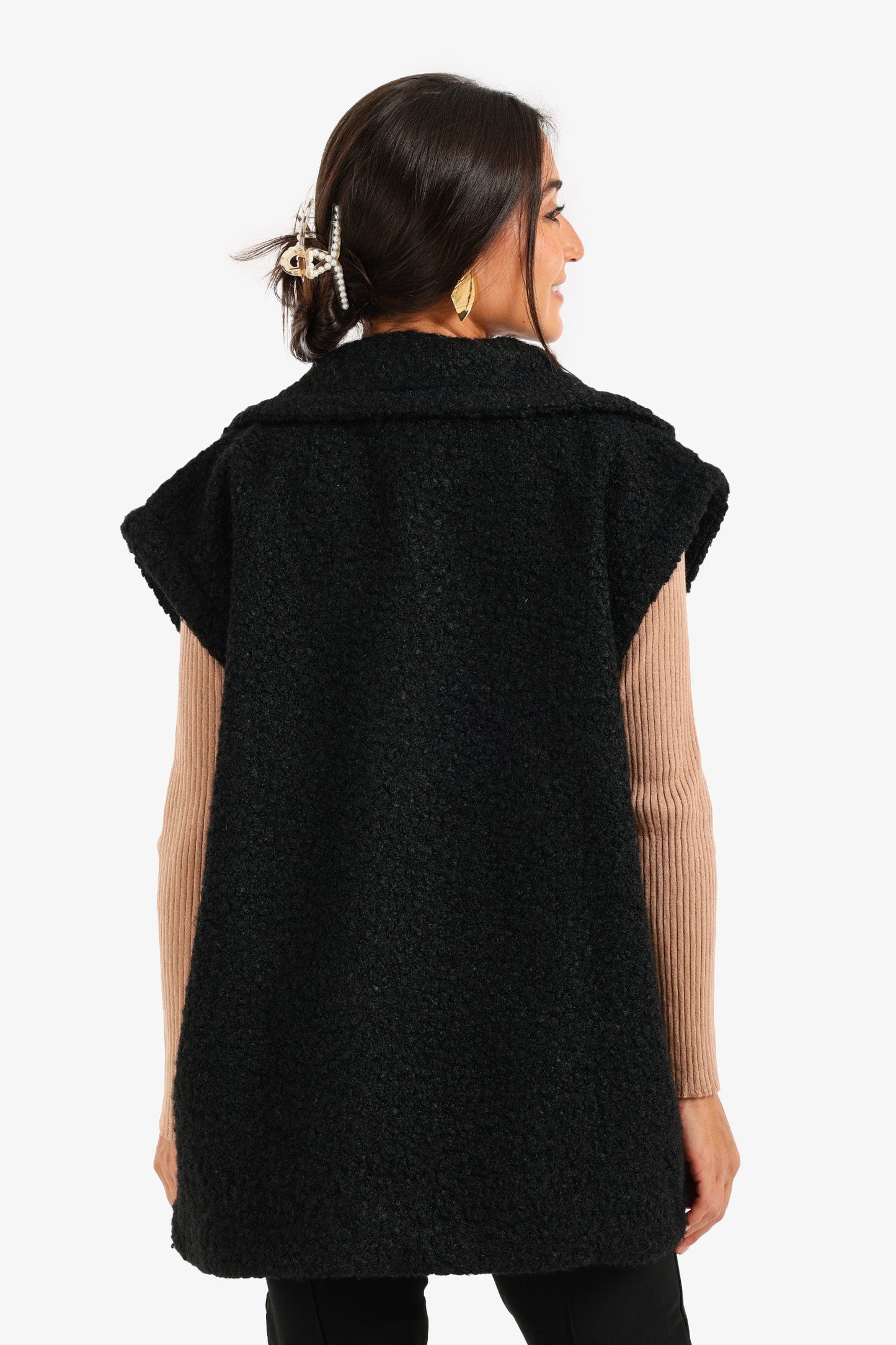 سترة مزدوجة الصدر مريحة