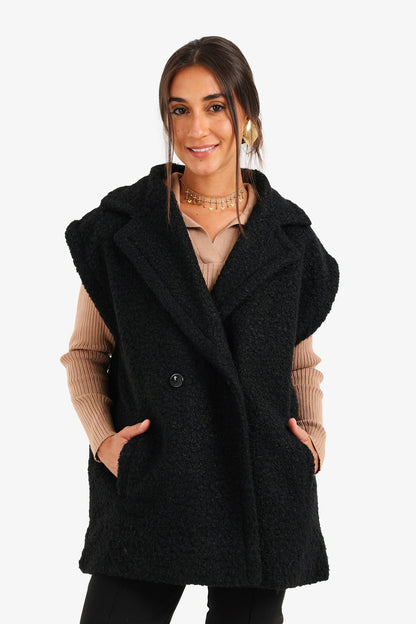 سترة مزدوجة الصدر مريحة