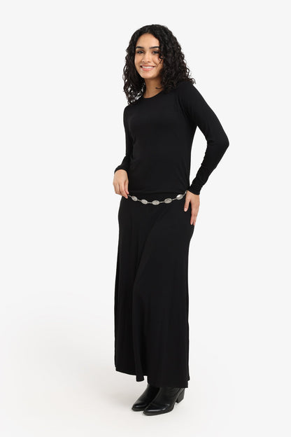 فستان محبوك طويل