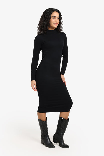 Ribbed Slim Fit Midi Dress
