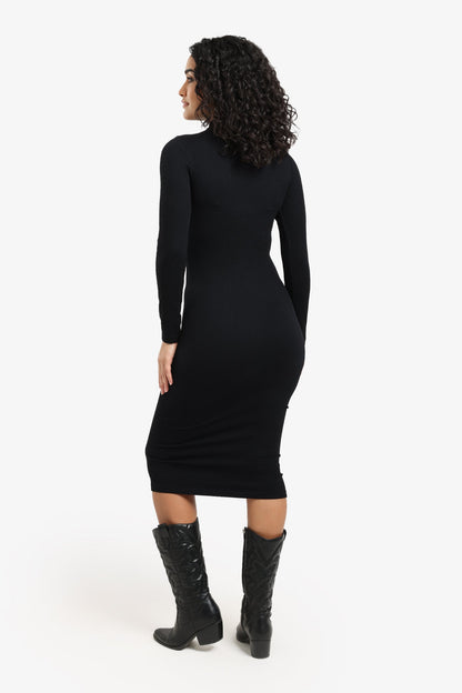 Ribbed Slim Fit Midi Dress