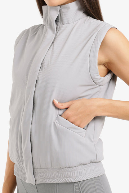 سترة استرخاء مبطنة بدون أكمام