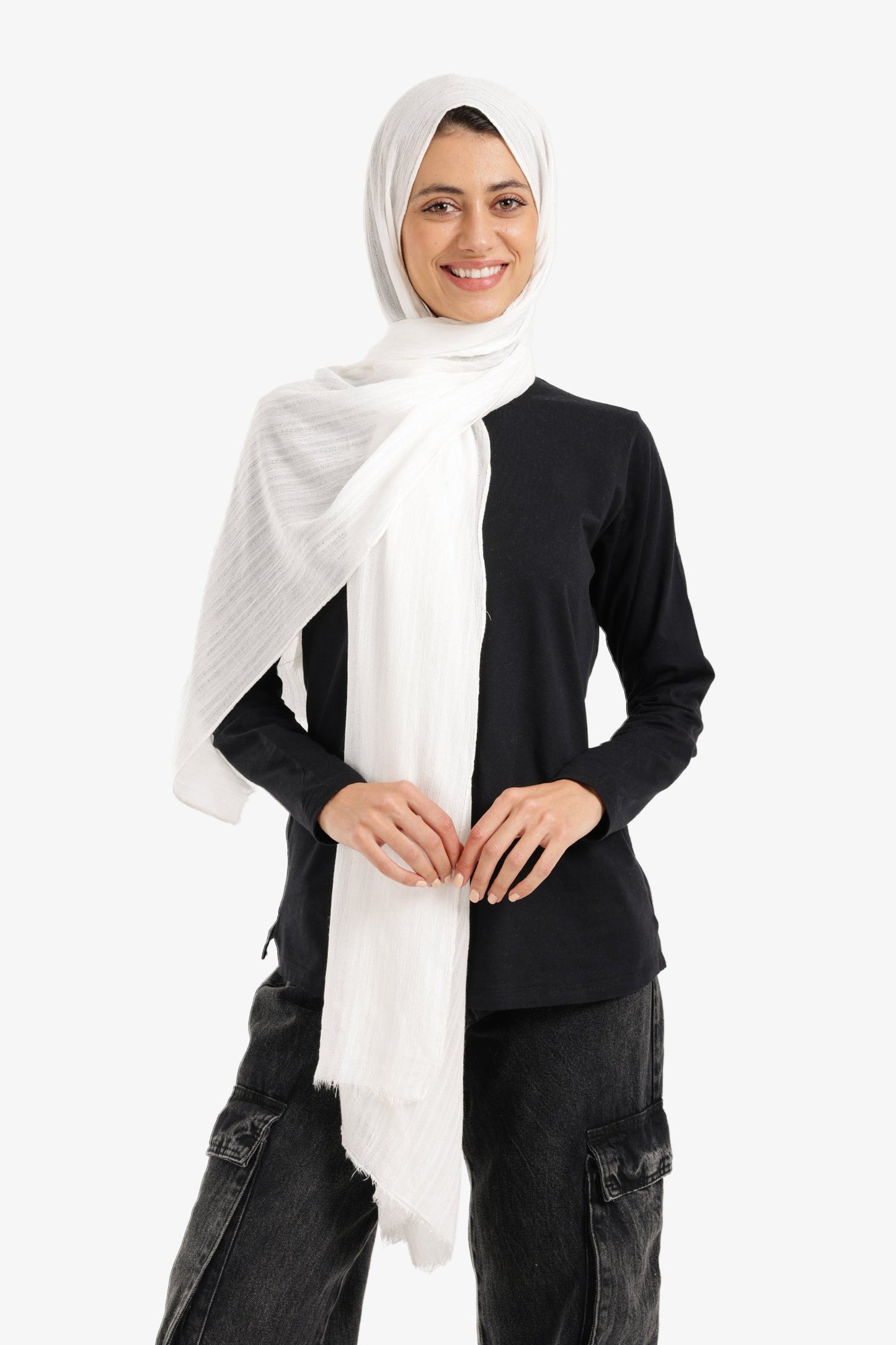 وشاح قطني مضلع منسوج