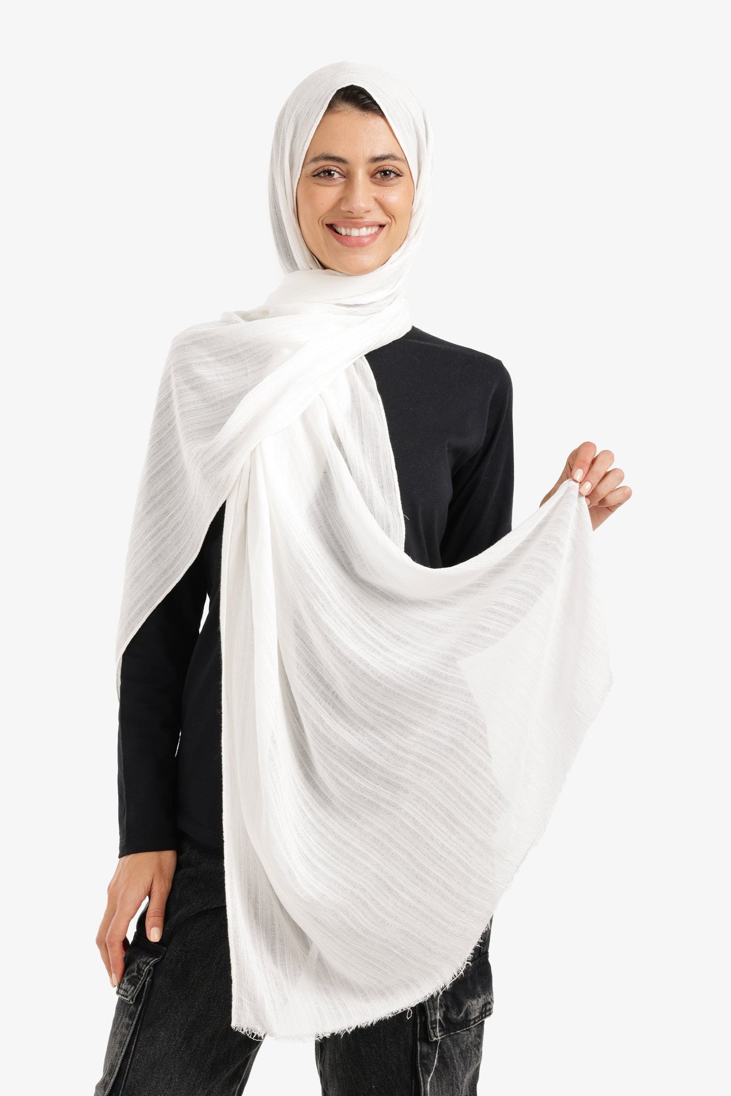 وشاح قطني مضلع منسوج