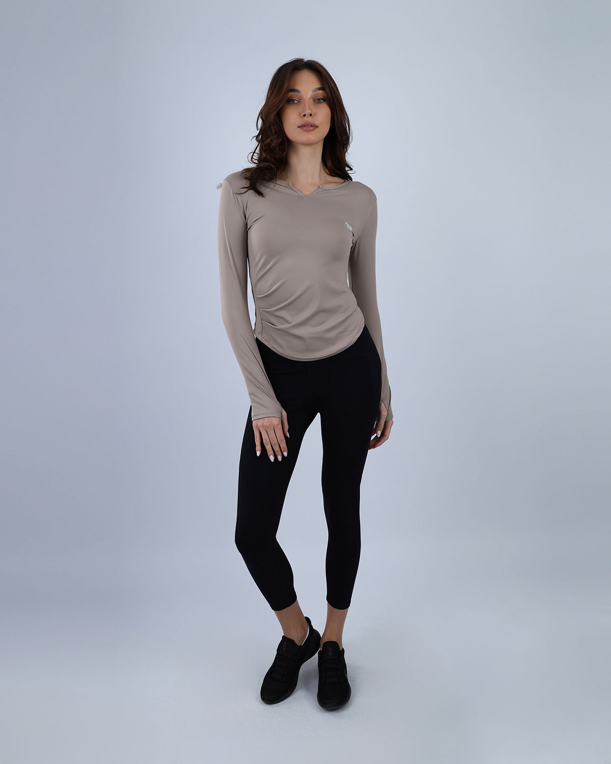 CafÃ© Blush Elegance Long-Sleeve Active Top