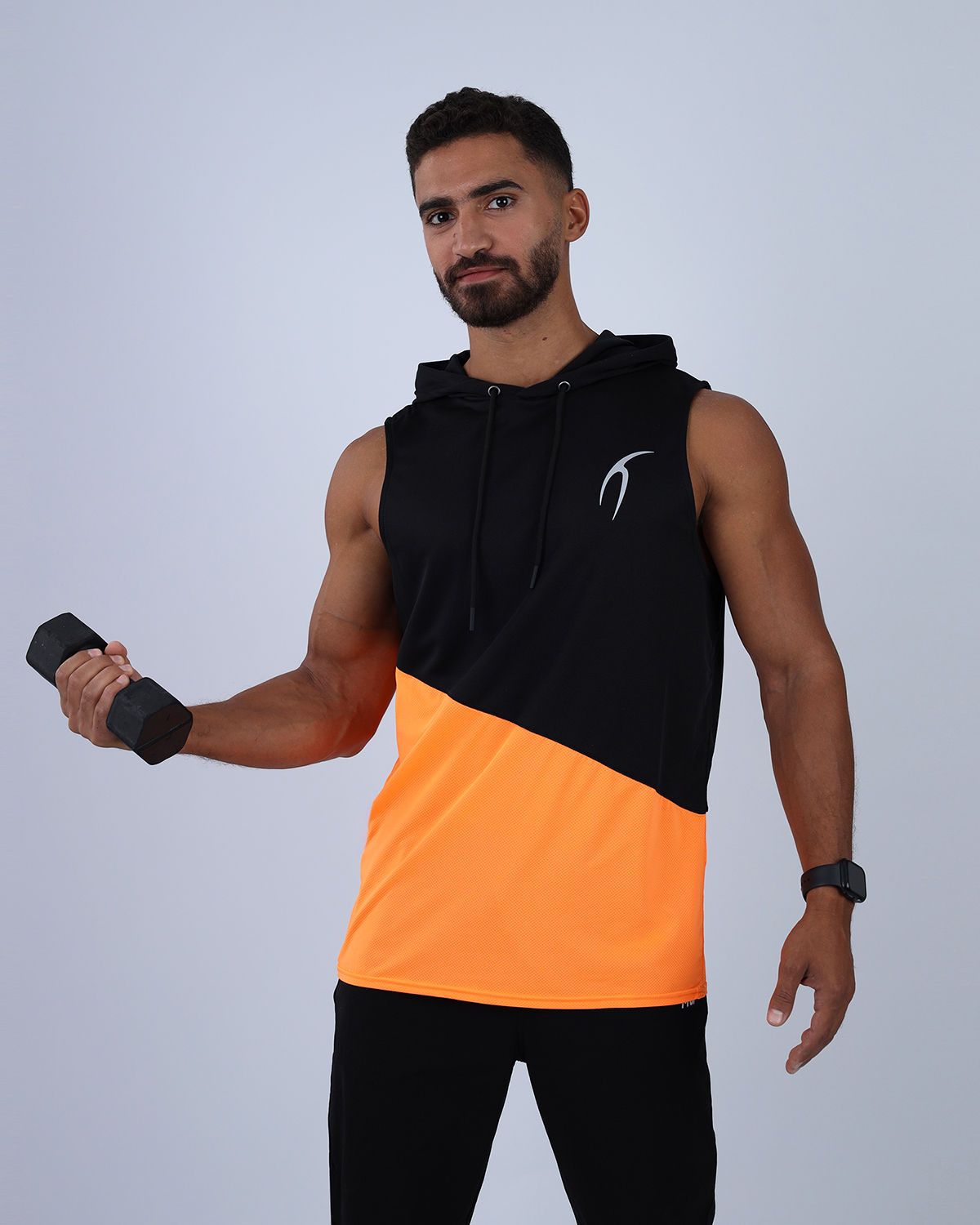 Orange Sleeveless Breathable Hoodie