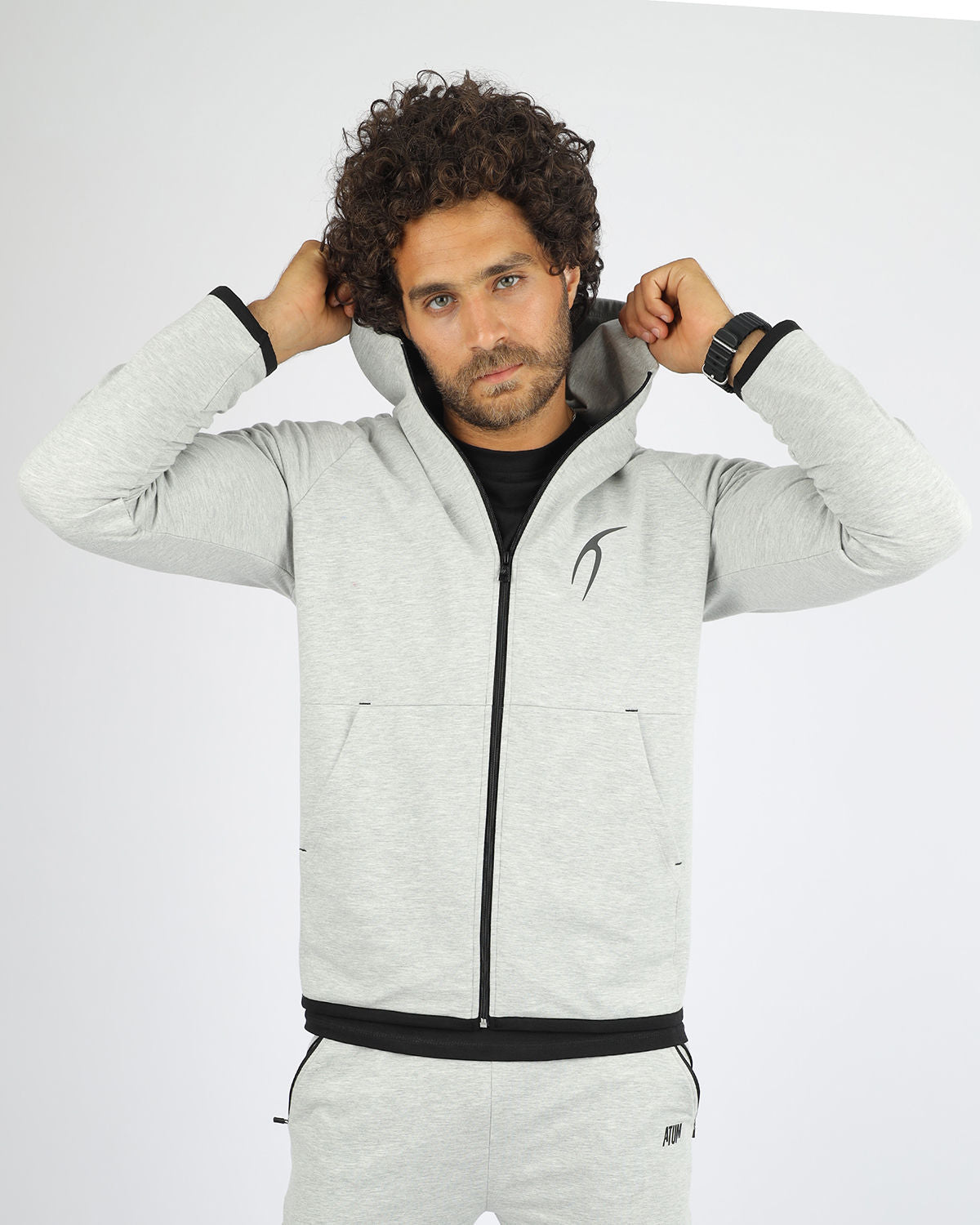 Gray Full Zip-up Hoodie