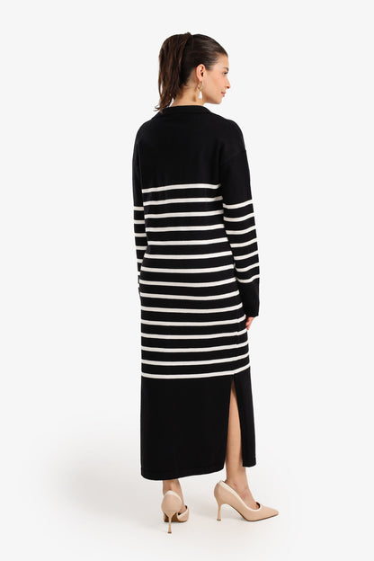 Striped Knit Midi Dress