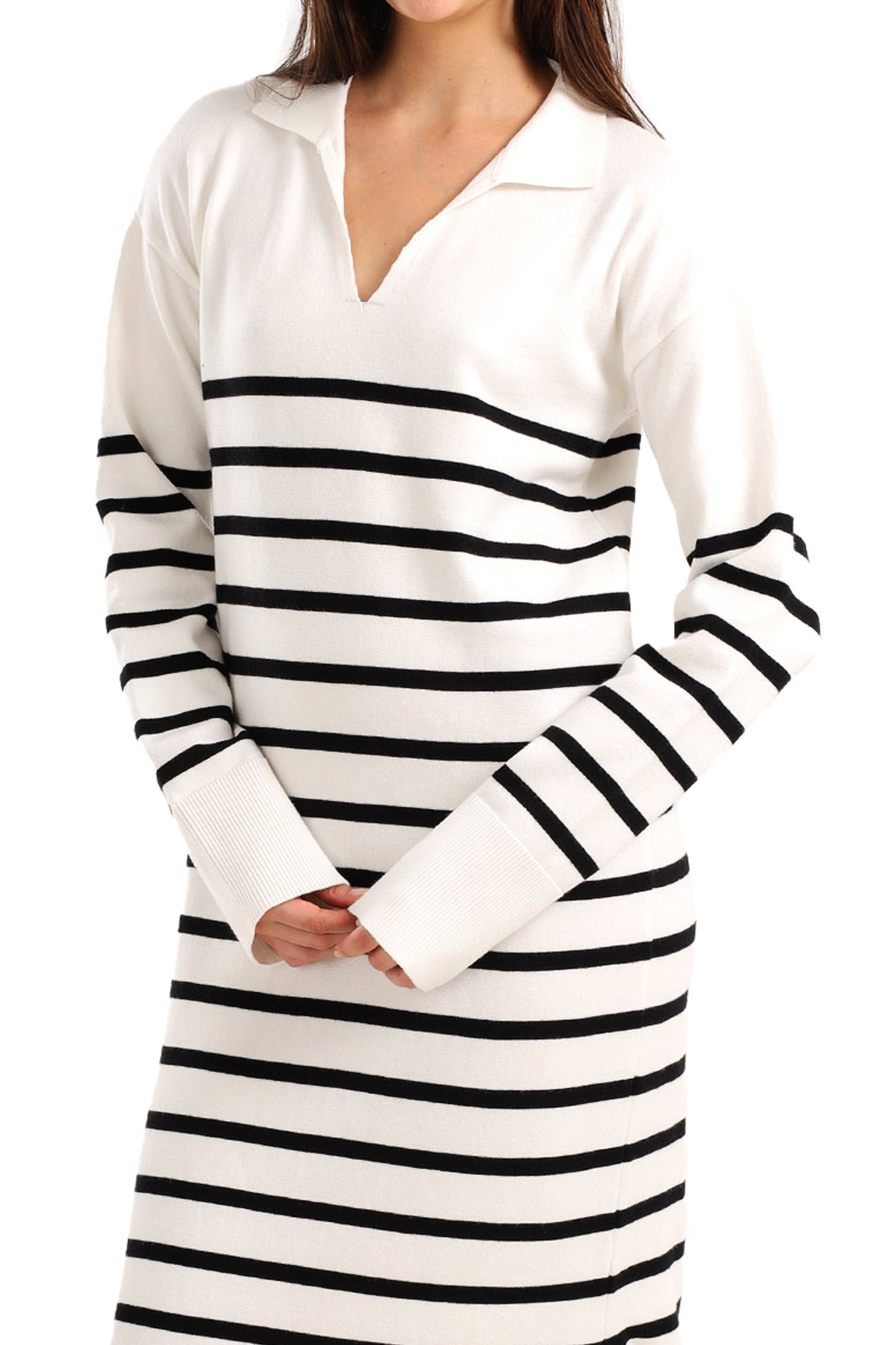 Striped Knit Midi Dress