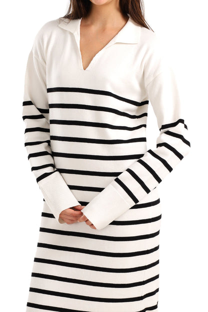 Striped Knit Midi Dress