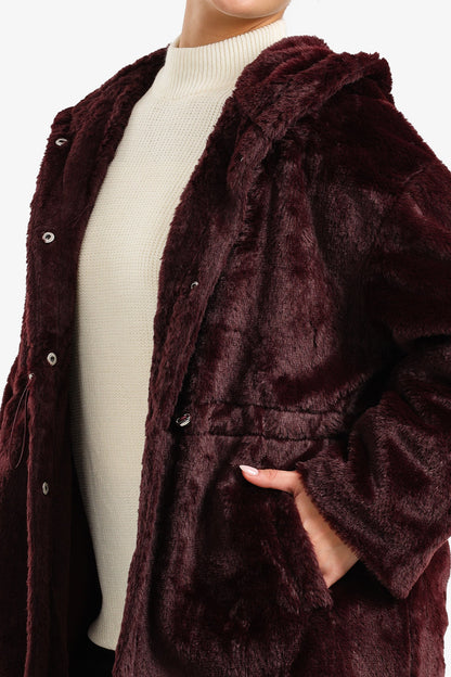 Cozy Hooded Faux Fur Coat