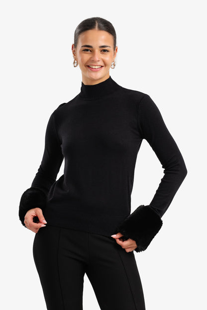 Fur Cuffs Pullover