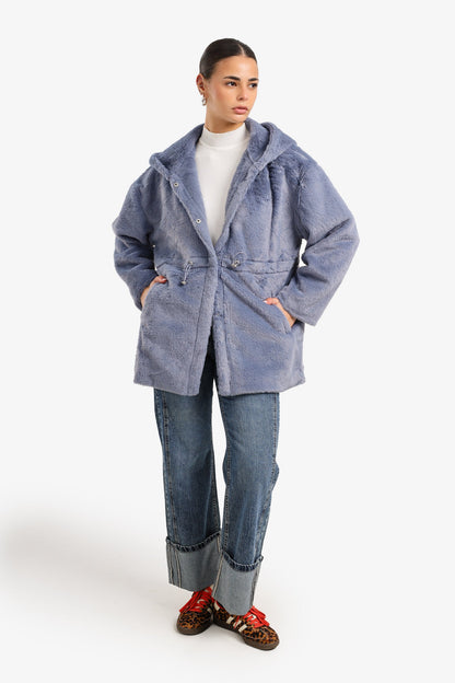 Cozy Hooded Faux Fur Coat