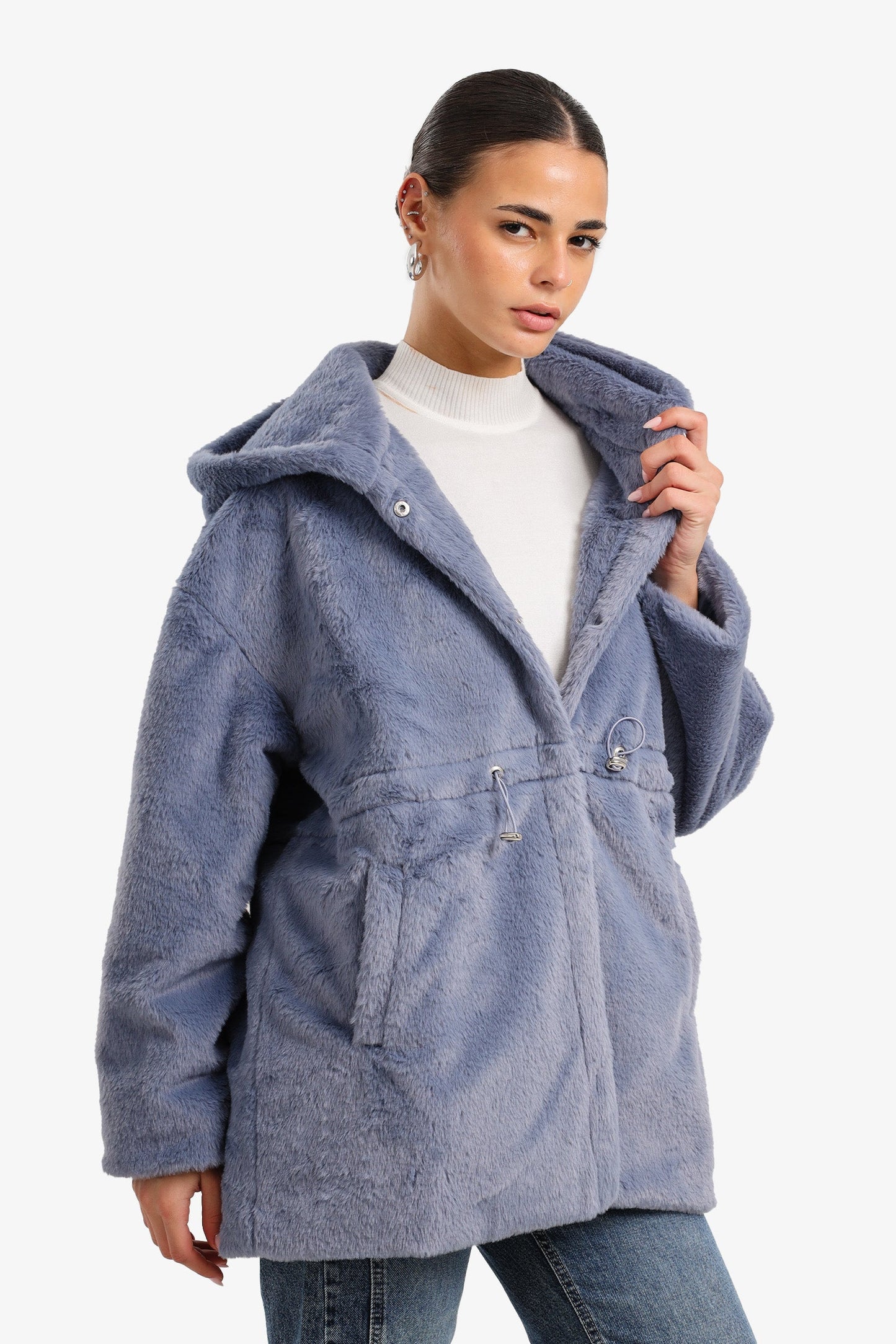 Cozy Hooded Faux Fur Coat