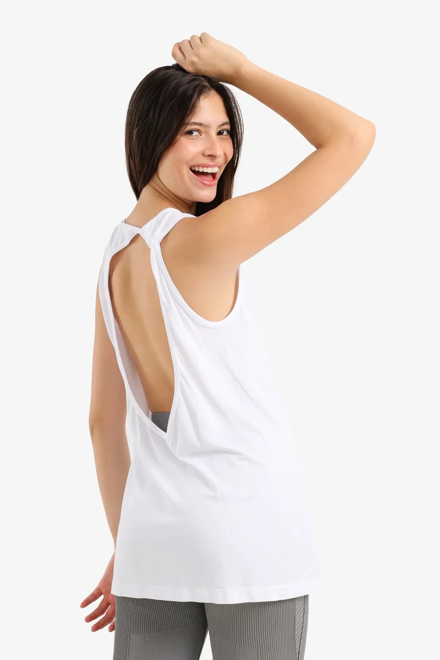 Long Open-Back Tank Top