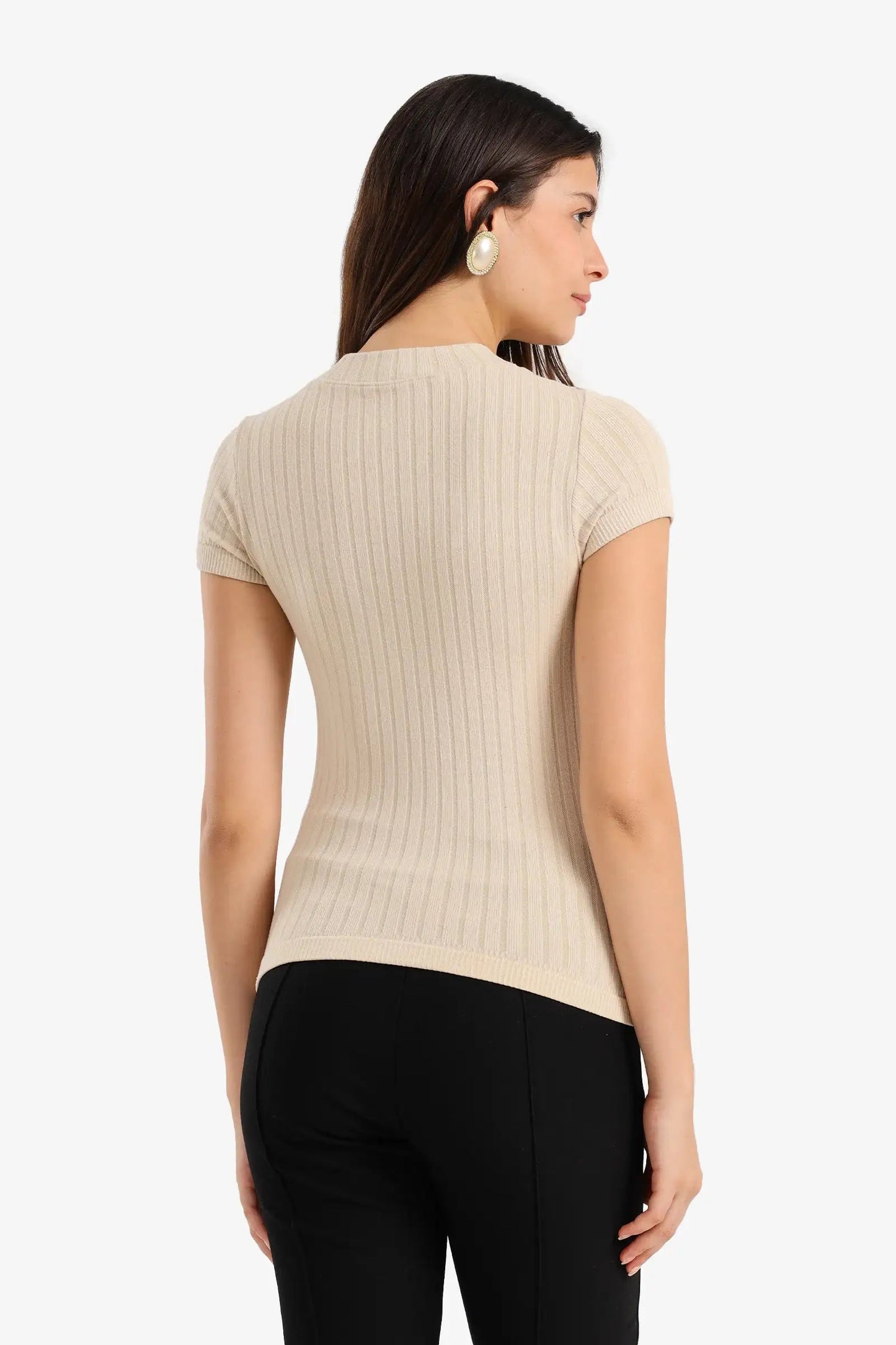 Ribbed Short Sleeve Top
