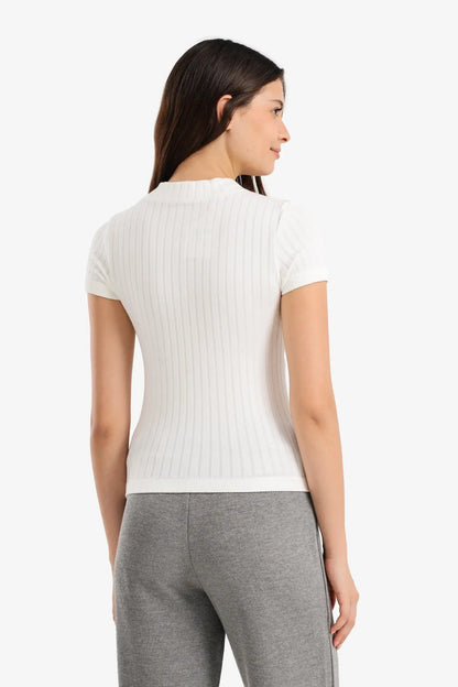 Ribbed Short Sleeve Top