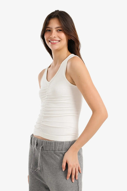 Ruched V-Neck Top