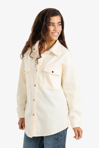 Button-Down Overshirt with Pockets