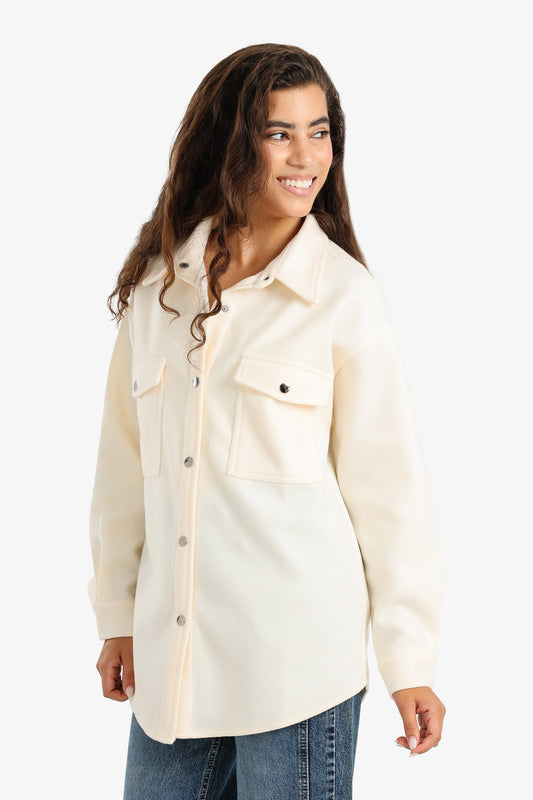 Button-Down Overshirt with Pockets