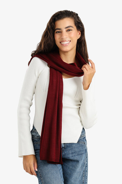 Soft Ribbed Knitted Scarf