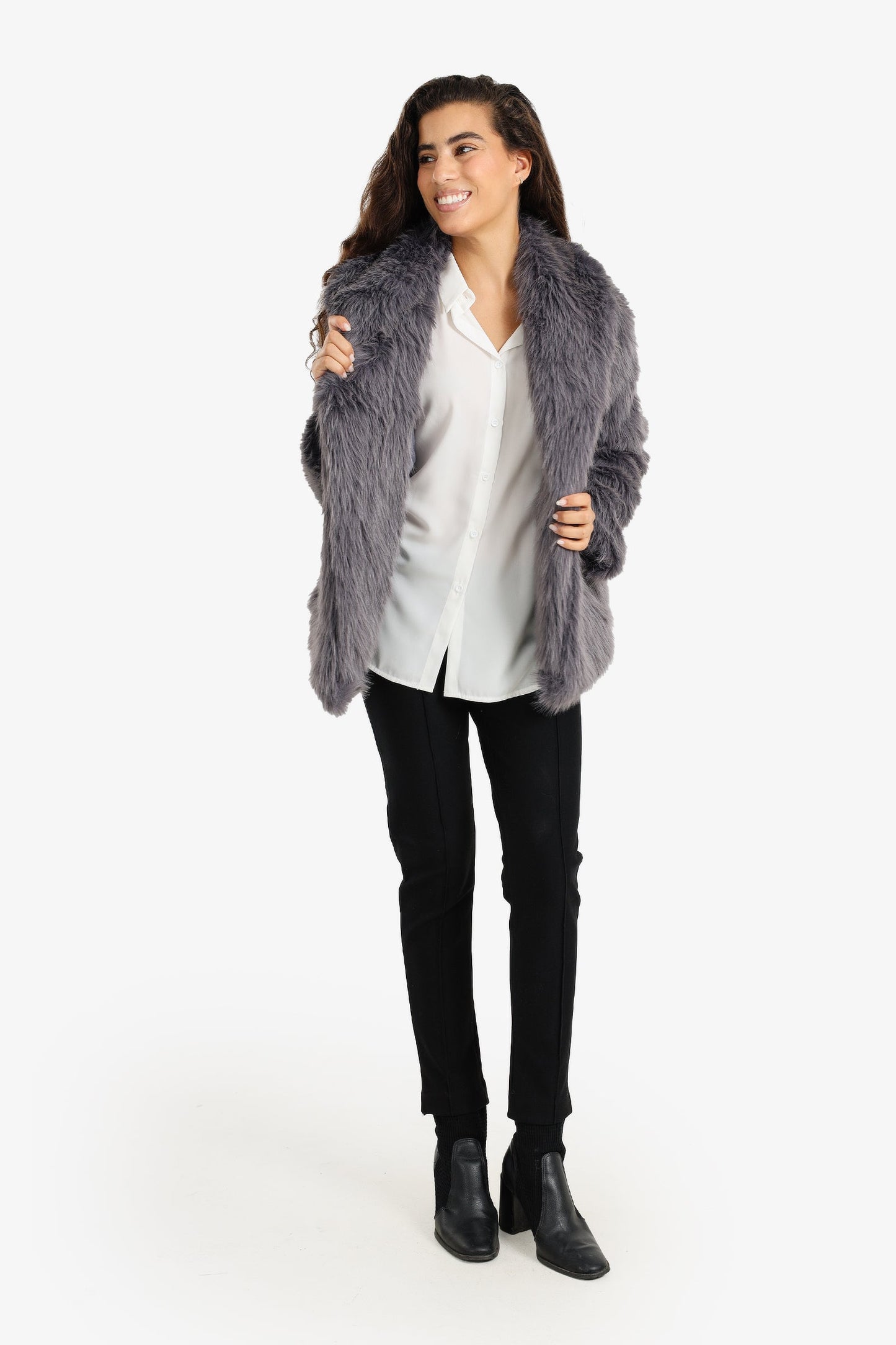 Shawl Neck Fur Jacket