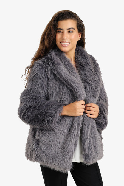 Shawl Neck Fur Jacket