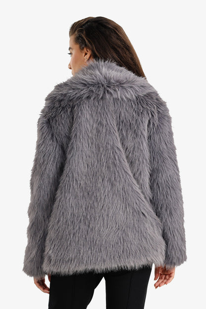 Shawl Neck Fur Jacket