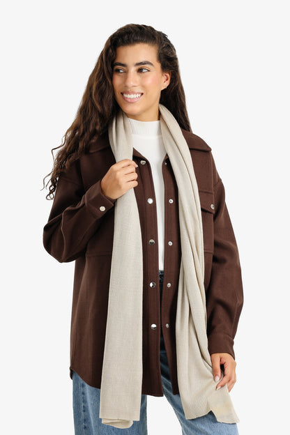 Soft Ribbed Knitted Scarf