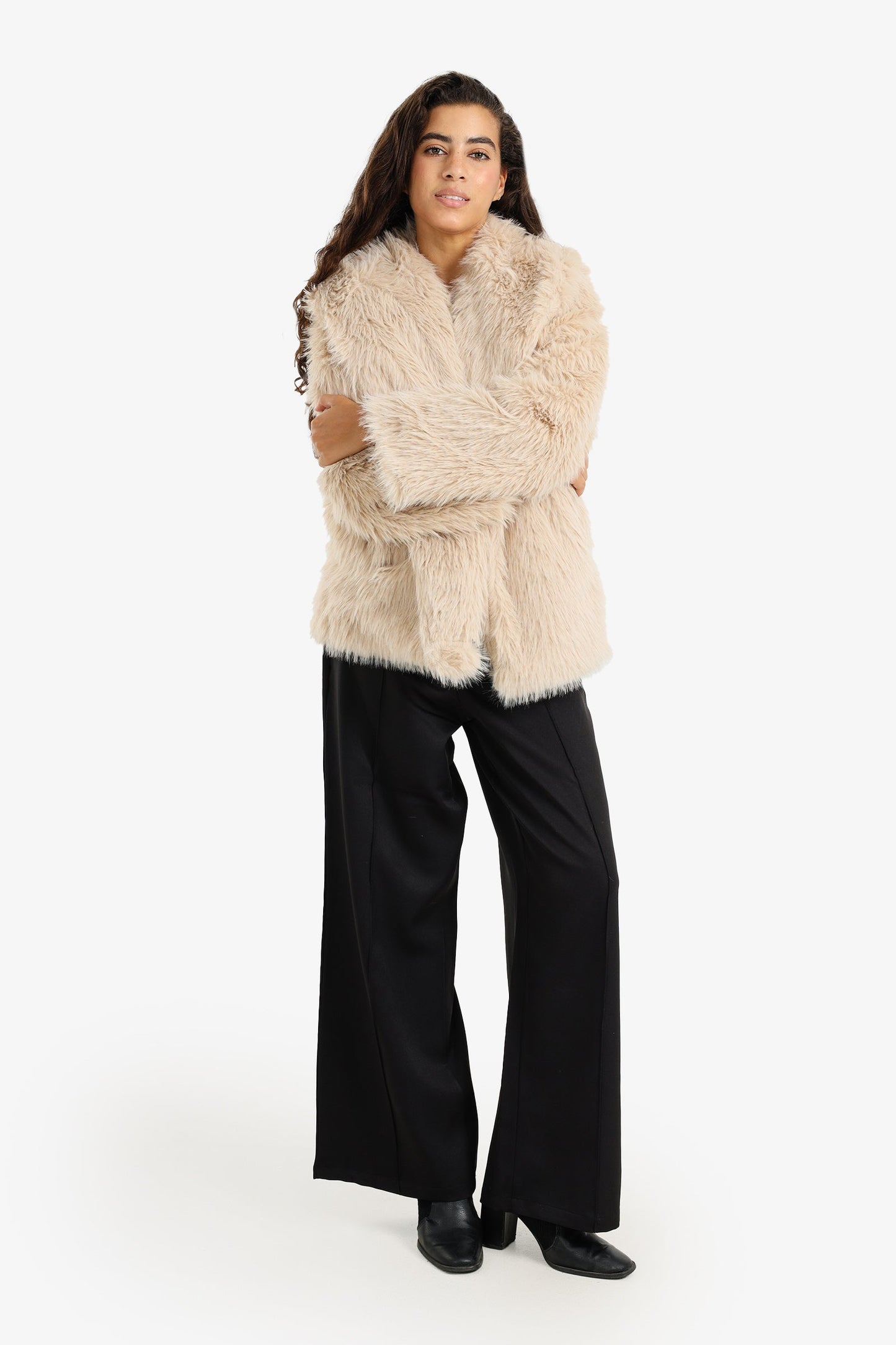 Shawl Neck Fur Jacket