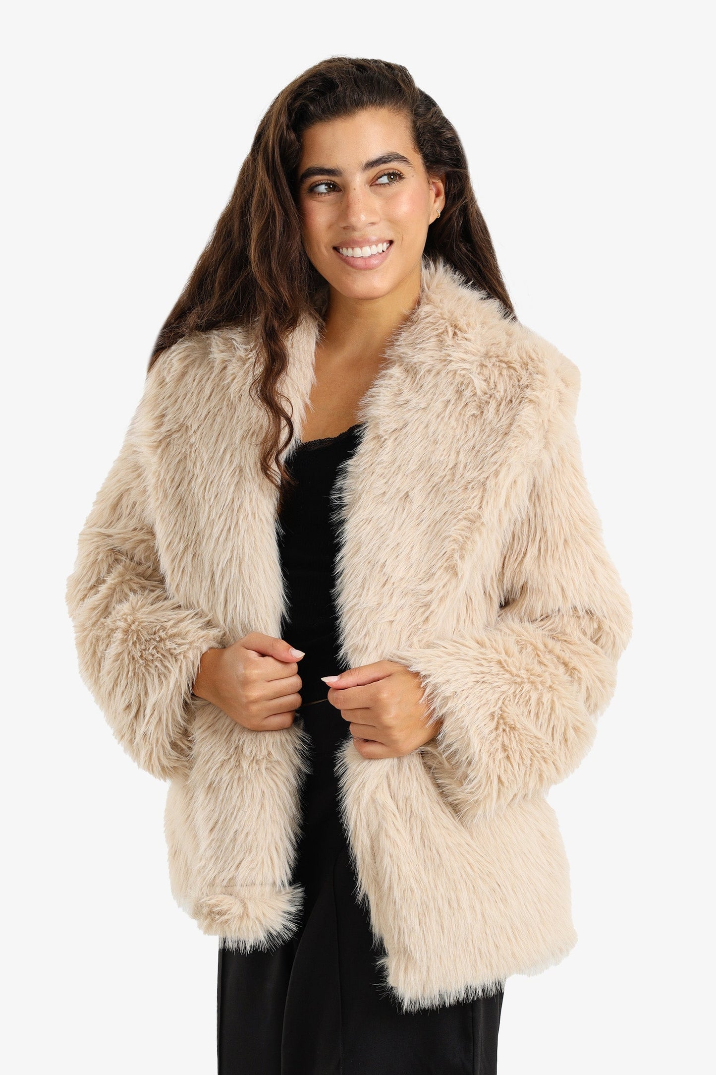 Shawl Neck Fur Jacket