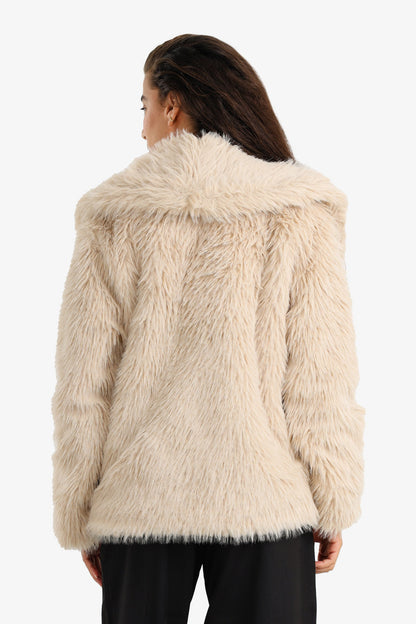 Shawl Neck Fur Jacket