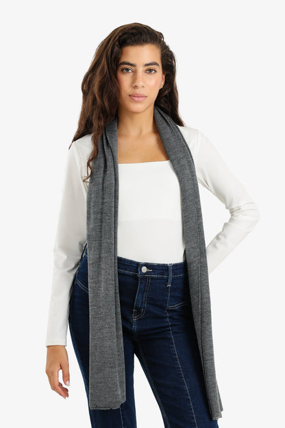 Soft Ribbed Knitted Scarf