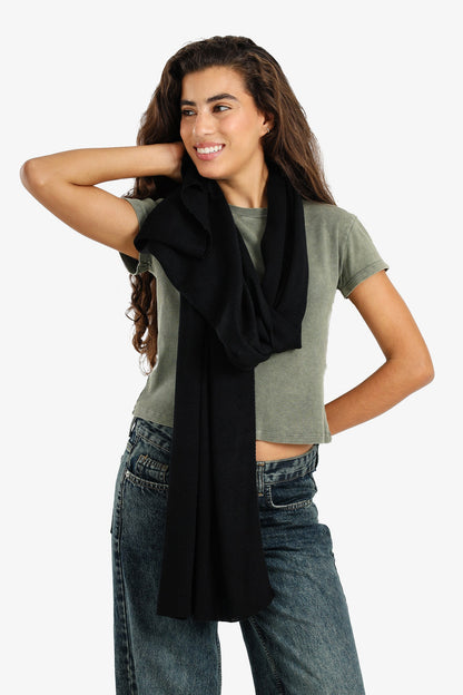 Soft Ribbed Knitted Scarf