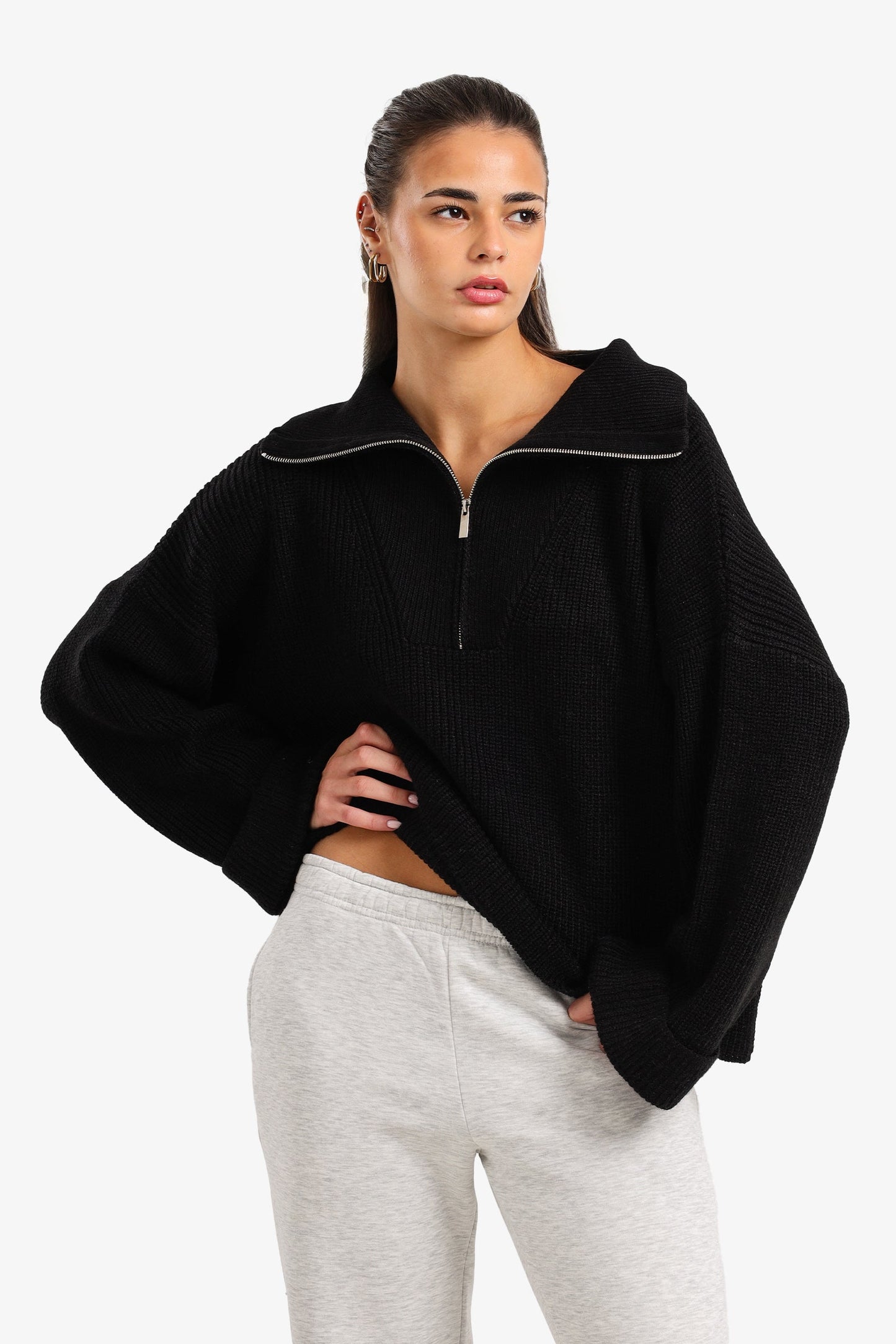 Half-Zip Knitted Pullover