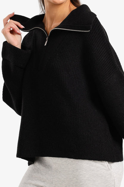 Half-Zip Knitted Pullover
